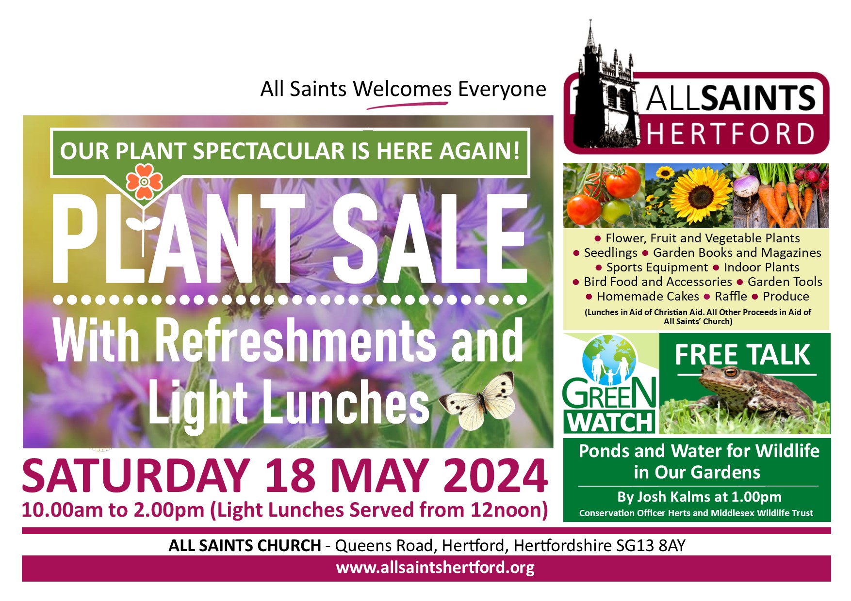 Flyer for Plant Sale/GreenWatch talk 18th May